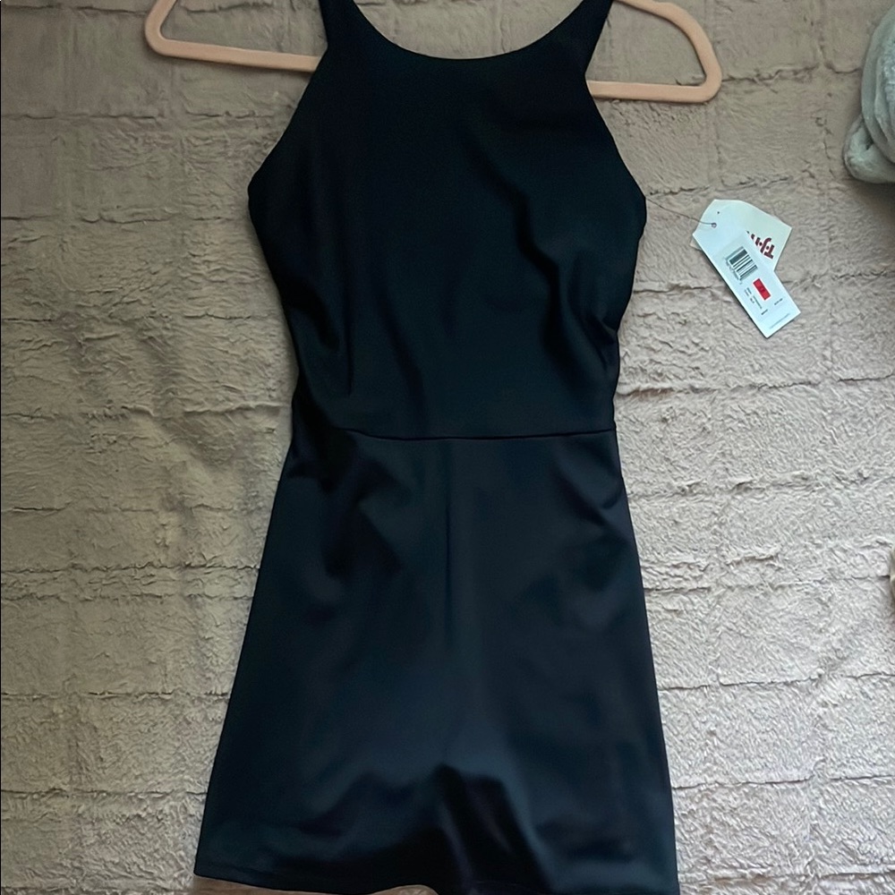 Athletic Black Tanktop Dress with built in shorts